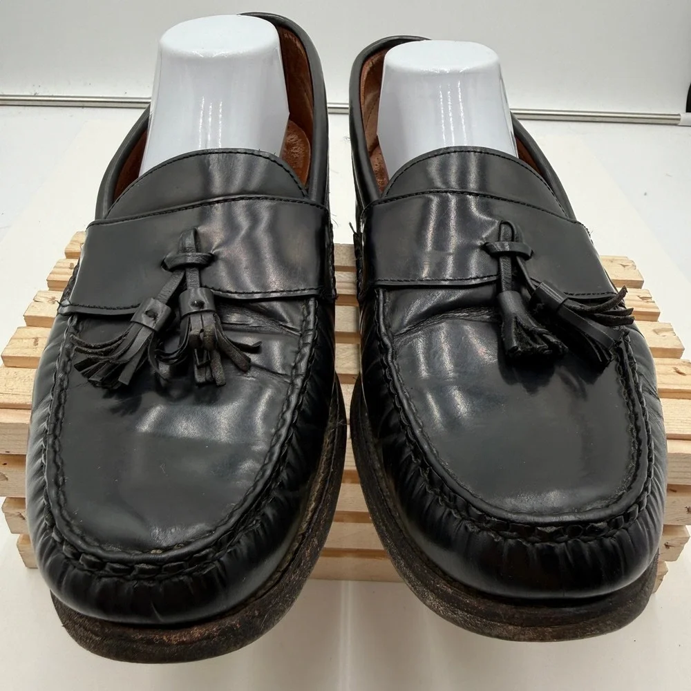 Allen Edmonds Loafers Stowe Tassel Moc Toe Leather Black Mens 14 B